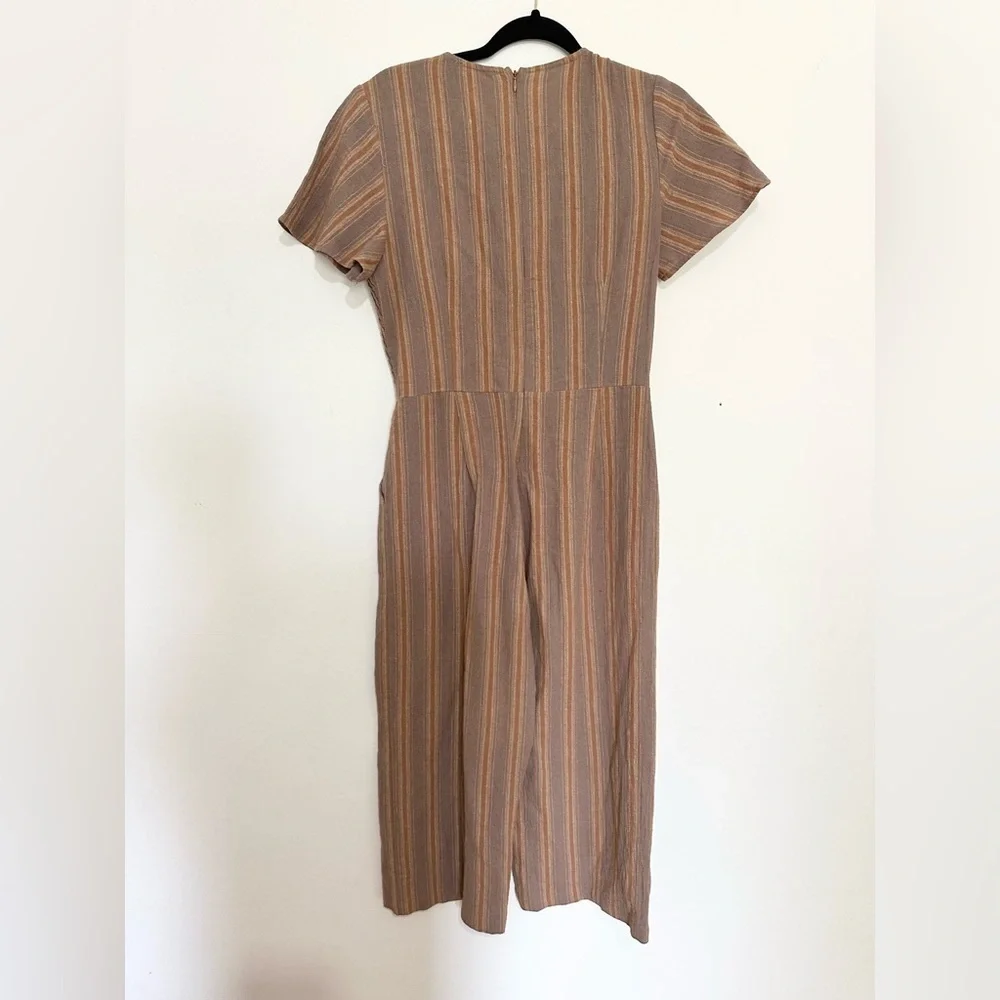 Roolee Tan Sheath jumpsuit Crew Neck one piece size small neutral